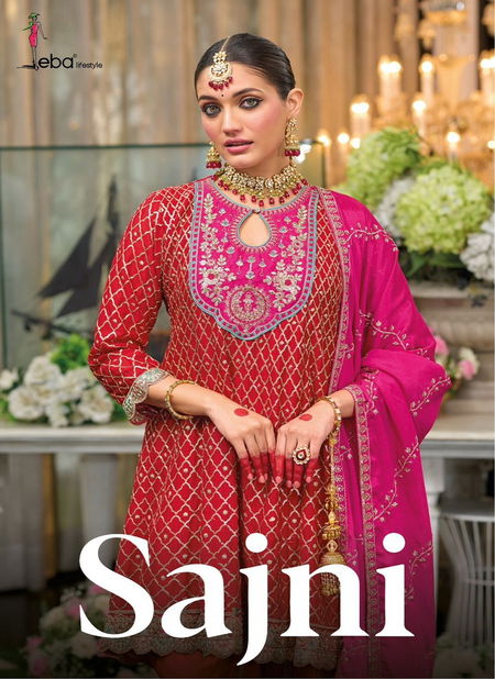 Sajni By Eba Chinon Embroidery Kurti With Bottom Dupatta Suppliers In India Catalog